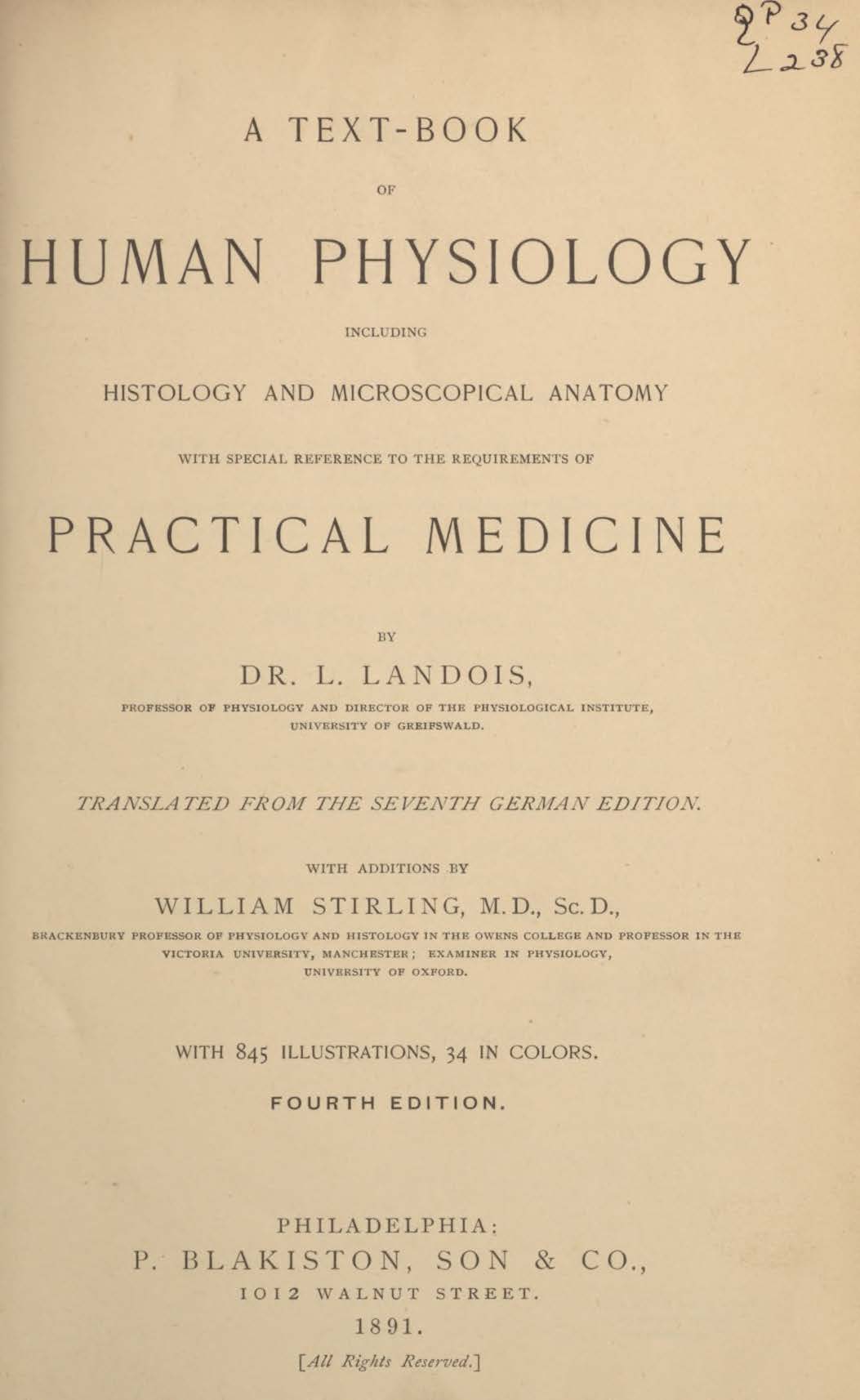 Human Physiology – Landois (1904)