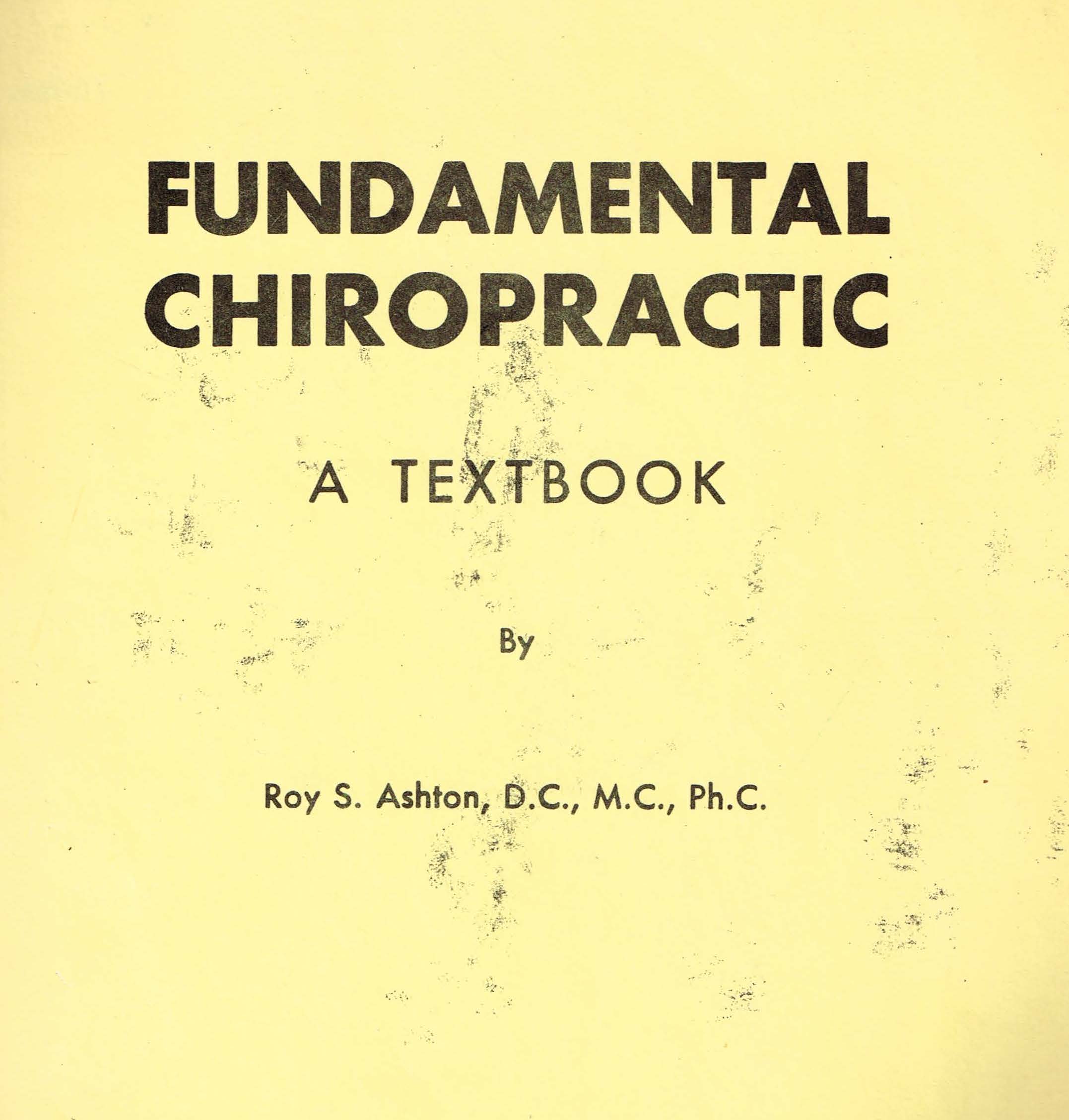 Fundamental Chiropractic – Ashton (1948)