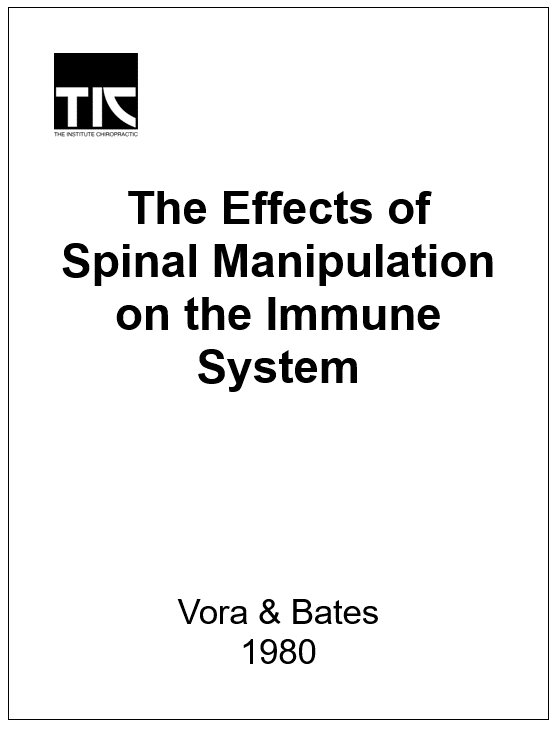 Spinal Manipulation: Immune System – Vora and Bates
