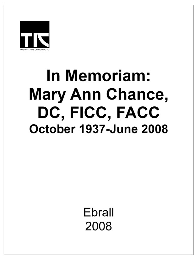 In Memoriam: Mary Ann Chance