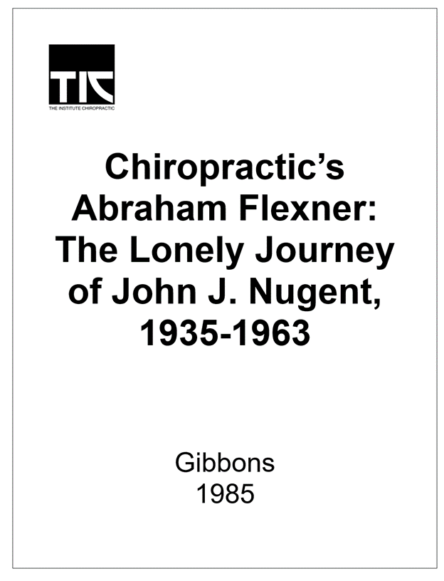 Chiropractic’s Abraham Flexner