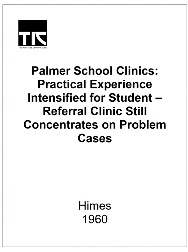 Palmer School Clinics Part II