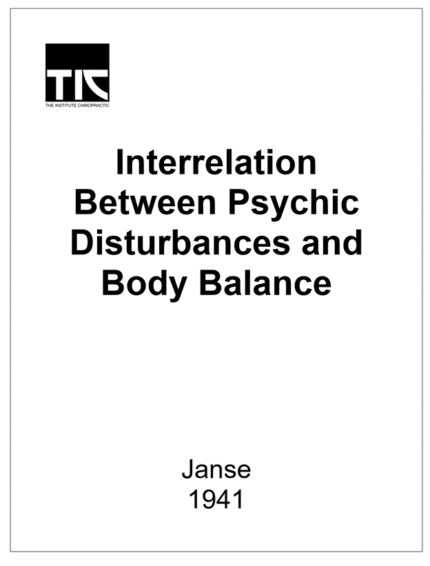 Interrelation Between Psychic Disturbances and Body Balance