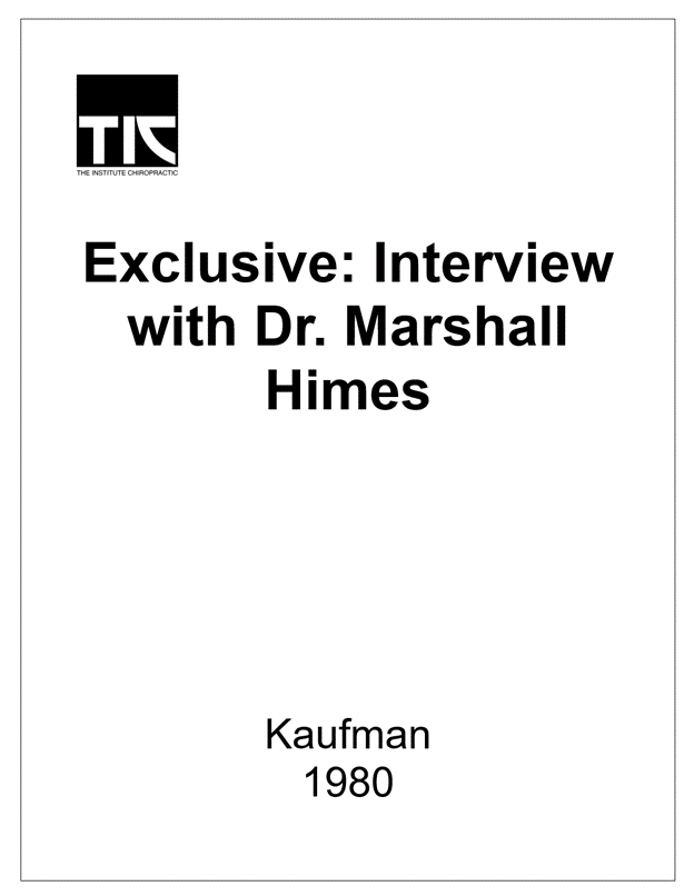 Exclusive: Interview with Dr. Marshall Himes