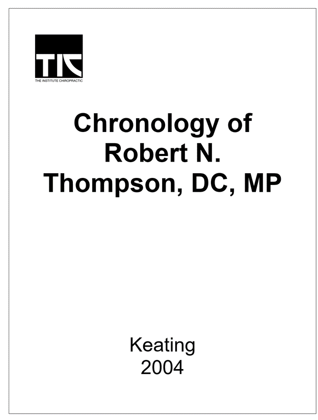 Chronology of Robert N. Thompson