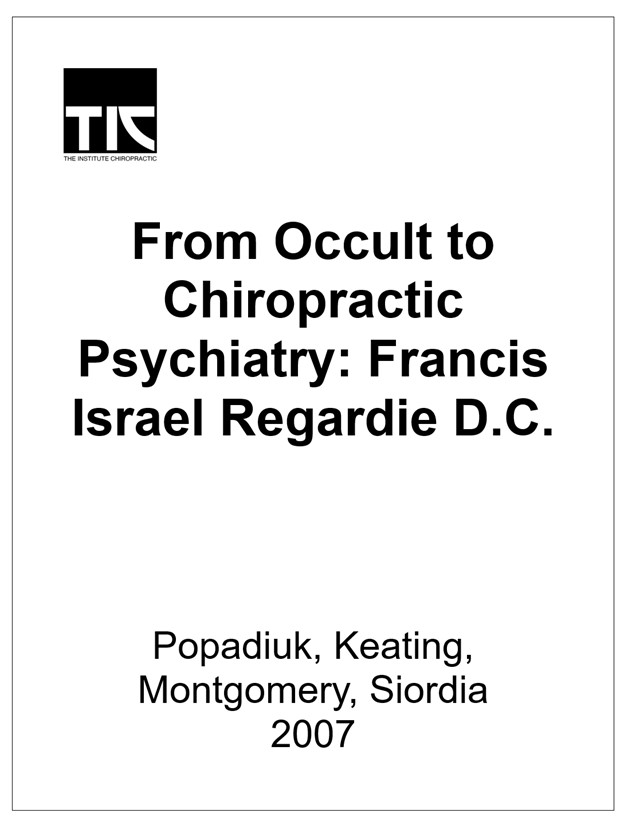 From Occult to Chiropractic Psychiatry