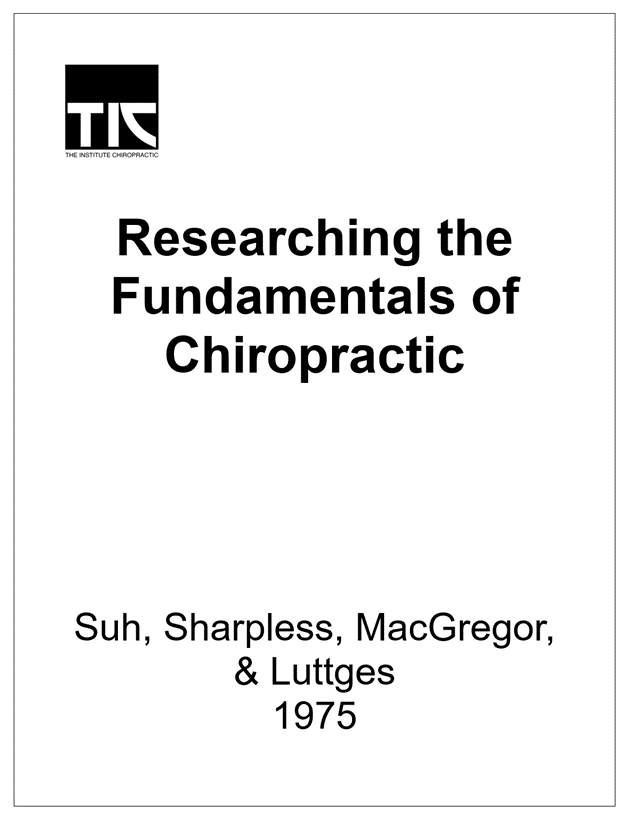 Researching the Fundamentals of Chiropractic