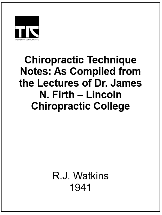 Chiropractic Technique Notes