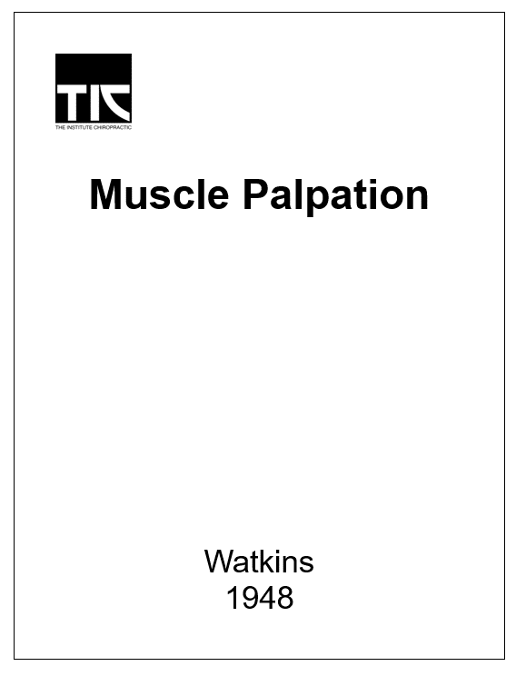 Muscle Palpation – Watkins