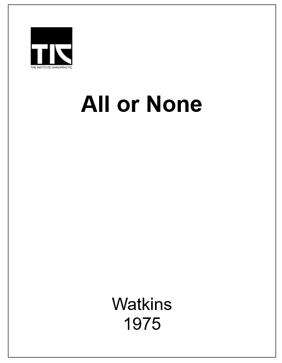 All or None – Watkins