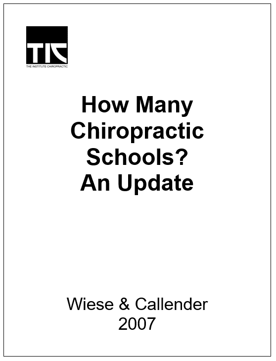 How Many Chiropractic Schools?  An Update